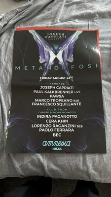 Joseph Capriati Metamorfosi Ibiza 2024 Poster