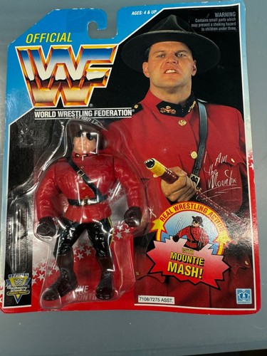 The MOUNTIE Wrestling Figure WWF 1992 Blue Card HA...