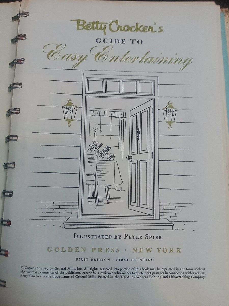 Vintage 1959 Betty Crocker's Guide To Easy Entertaining 1st