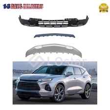 Front Bumper Cover+Trim+Valance Panel Kit For 2019-2022 Chevrolet Blazer