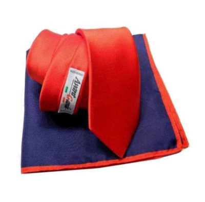 Cravatta cravattino turchese a righe pink rosa in seta slim rigato - Avantgarde Accessori