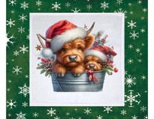 Christmas Highland Cow theme Dish Towel, 12x12, FREE ship, hand towels, choice