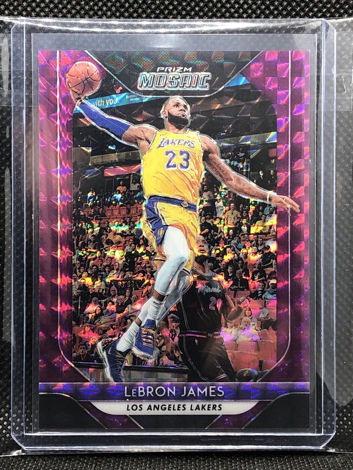 18-19 Prizm Mosaic LeBron James #29/49 PURPLE Los Angeles Lakers Gem