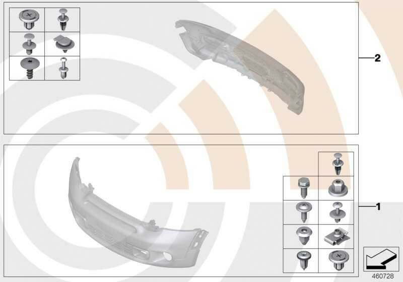 Original Mini 51122411407 - Satz Anbauteile Stossfänger hinten 