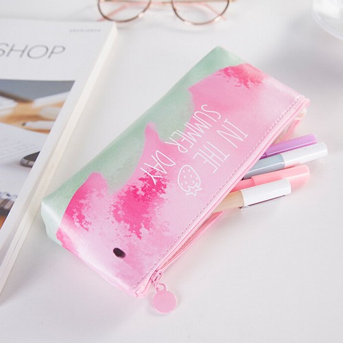 PU-Womens-Strawberry-Pencil-Case-Cosmetic-Bag-Makeup-Pouch-School-Supplies