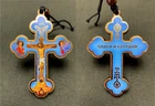 Wood Orthodox Icon Cross Icon Crucifix on Cord For Car Room ICXC Jesus Christ