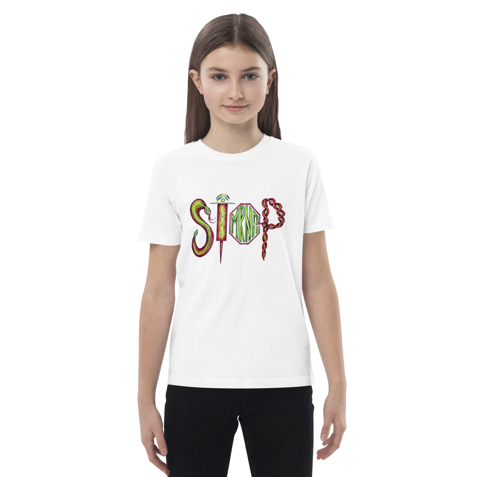 Stop Mrna 100% Organic Cotton Kids T-shirt (3yo-13yo)