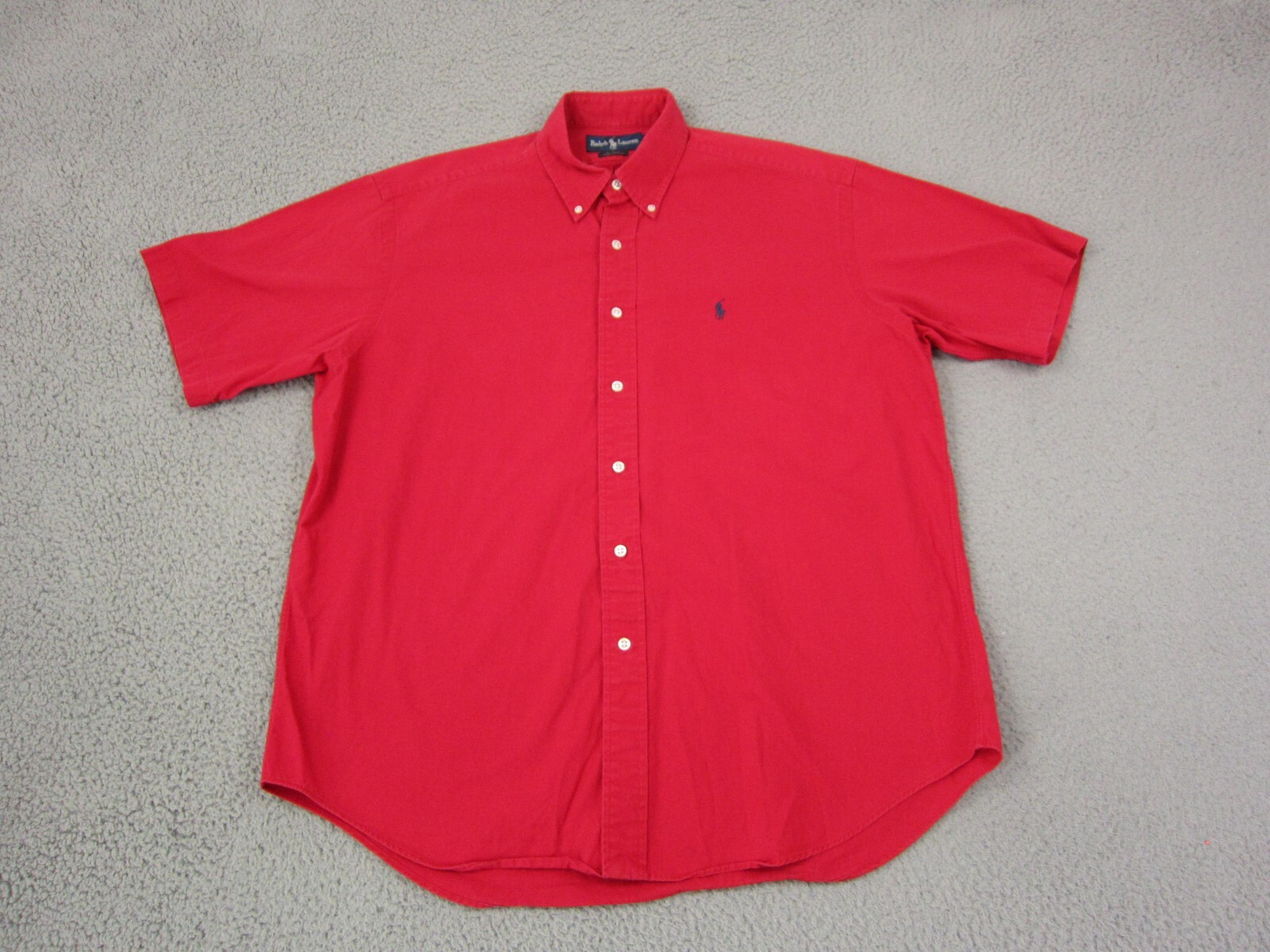 Camicia Ralph Lauren adulto grande rosso blu pony morbida blake uomo rugby con bottoni