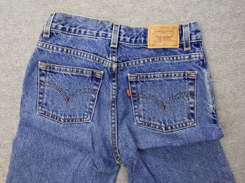 Levi’s 517 Youth 14 Reg Blue Jeans Stretch Bootcut Vintage 100% Cotton Heavy Y2K - Picture 8 of 12