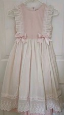 Beautiful Vintage Lovelly Girls Ruffle Eyelet Dress Sz 10