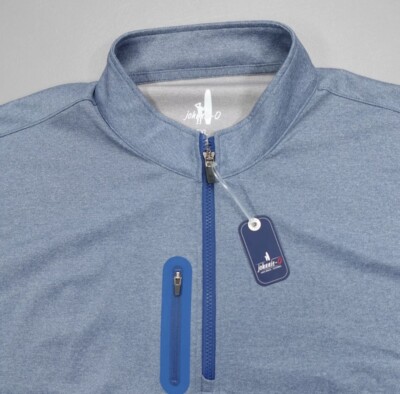 johnnie-o Denny 1/4 Zip Performance Golf Vest Jacket Lake Blue Men's Size M