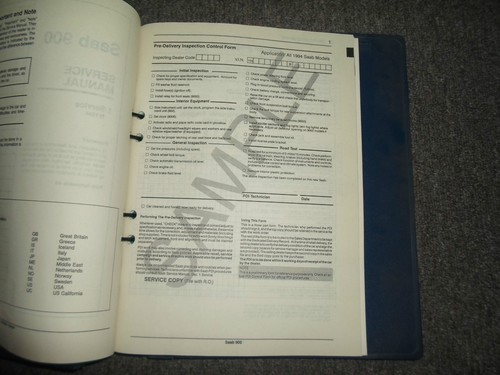 1994- Saab 900 Técnico Datos Diagnosis Fault Calcar Servicio Reparación Manual - Imagen 7 de 12
