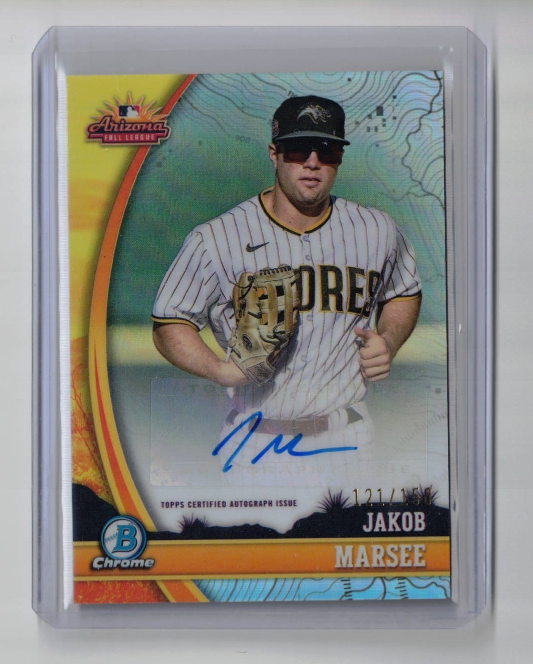 Jakob Marsee auto autograph card /150 2024 Bowman Chrome AFL Stars Miami Marlins