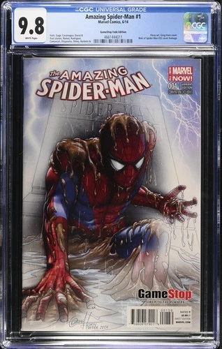 AMAZING SPIDER-MAN #1 GREG HORN GAMESTOP FADE VARIANT 2014 NM CGC 9.8