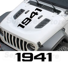 Hood Bonnet Vinyl Sticker For Jeep Wrangler Jl Rubicon Gladiator Jt Willys 1941