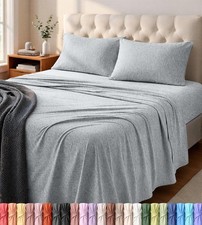 Jersey Knit Queen Sheets Set   4 Piece Cotton Jersey Sheets, Ultra Soft T-Shirt