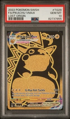 2022 POKEMON SWORD & SHIELD LOST ORIGIN #TG29 FULL ART/PIKACHU VMAX PSA 10