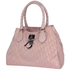 Christian Dior Trotter Pattern Lovely Tote Bag Hand Bag Tote Bag Nylon Pink ...