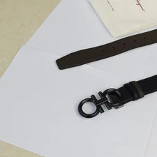 Ferragamo Reversible Men belt Black /Brown length 120 cm+ black Gancini buckle