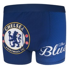 Chelsea Football Club Official Soccer Gift 1 Pack Boys Boxer Shorts Blue