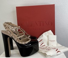 Valentino Garavani Rockstud Cage Womens Size 9.5 Patent Leather Block Heel Pumps