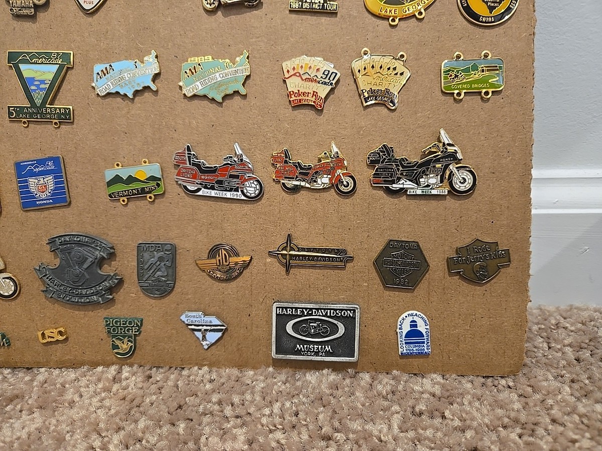 モアザン80s Vintage Harley Davidson AMA Pin Lot of 44 Motorcycle Biker 80s