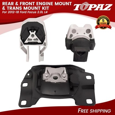 3Pcs Engine Motor & Transmission Mount Kit Fits Ford Focus 2.0L L4 2012-2018