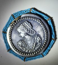 Art nouveau silverplate beaded pat Dec 15, 1903, change purse