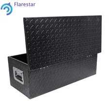 30" x13" x10" Black Aluminum Truck Tool Box for Pickup Trailer Storage