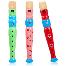 3 Pieces Small Wooden Recorders Wooden Flute Colorful Piccolo Flute for Music...