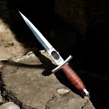 V-42 WW2 Stiletto US Army Dagger Knife Spike Fixed Blade Dual Edge Stiletto Case