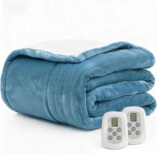 Queen Size Electric Heated Blanket with Dual Control and 10 Heat Levels