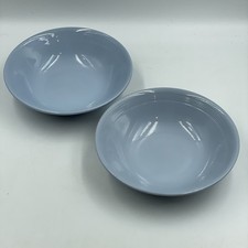 2 x Wood's Ware Iris Pastel Blue Bowls ? Vintage 16cm Cereal/Dessert/Soup Dishes