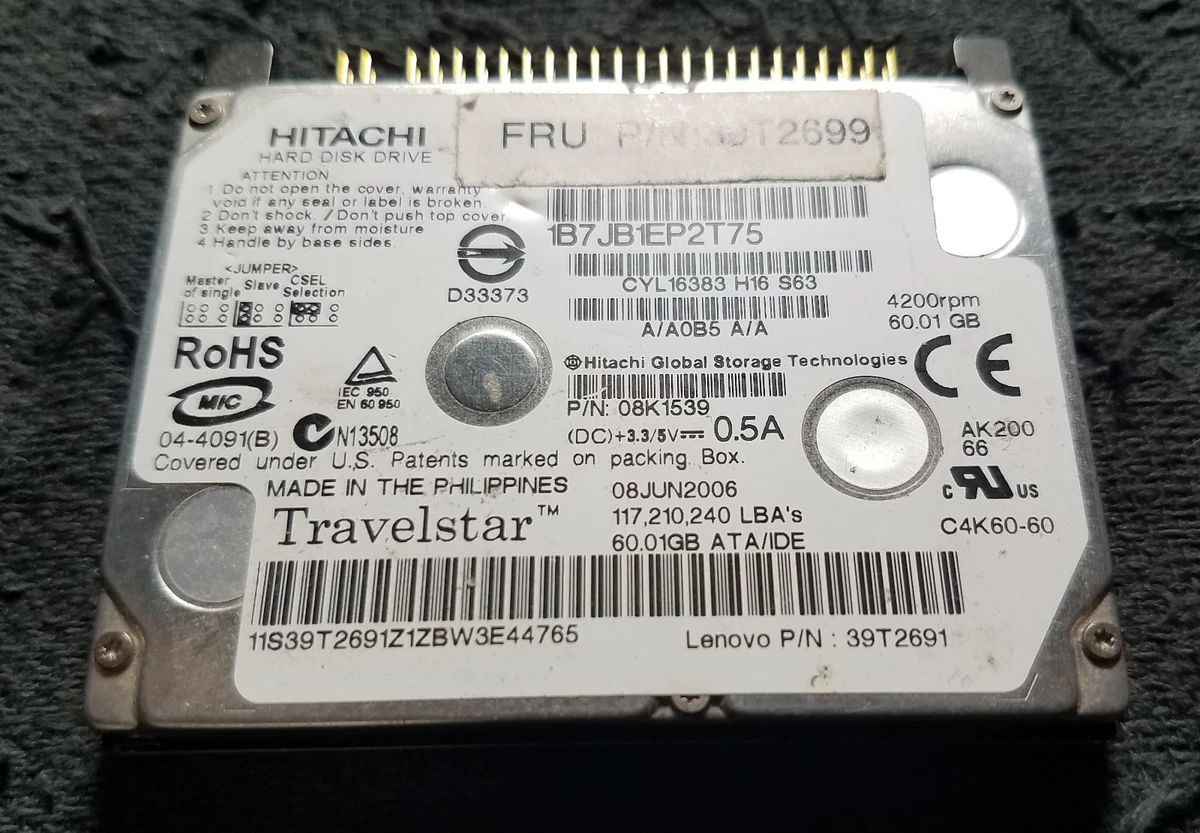 Hitachi Internal Hard Disk Drives 1.8 in Form Factor for sale | eBay