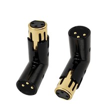 XLR Male to Female Right Angle Adapter 3-Pin 90 Degree Audio PA 2PCS US