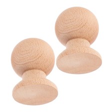 2pcs Decorative Wood Finials 2.36" Tall x 1.57" Wide for Bed Post Curtain Rod