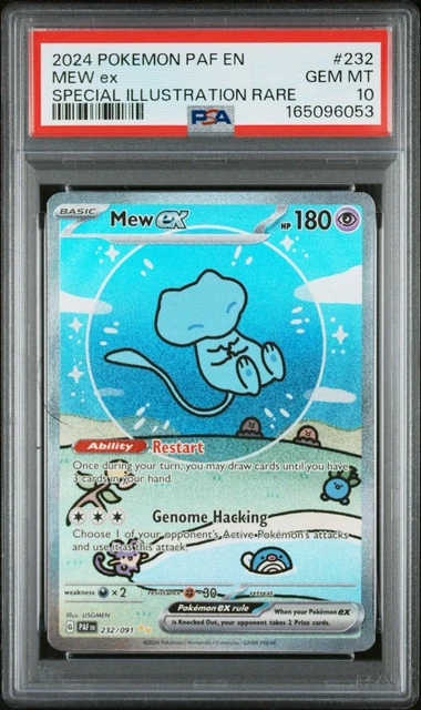 Pokemon TCG PSA 10 2024 PAF Mew ex 232/091 SIR Holo Cert 165096053