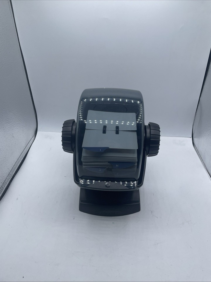 A classic swivel Rolodex in working condition — the ultimate symbol of old-school analogue cool that's having a serious style comeback.