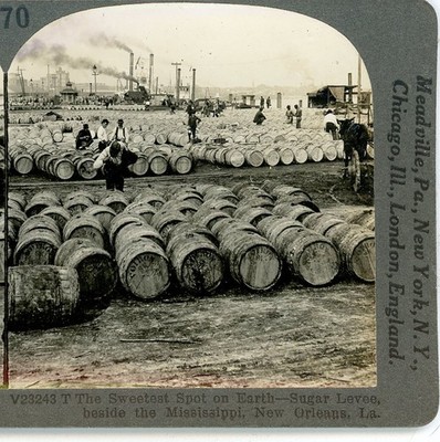 Sweetest Spot on Earth Sugar Levee New Orleans LA Keystone Stereoview
