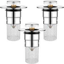 3Pcs Bathroom Sink Drain Strainer Hair Catcher, Stainless Steel Drain Stopper,