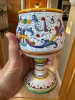 Cama Deruta, Italy Set of 2 Ceramic Goblets Wine Glasses Beautiful — photo 3