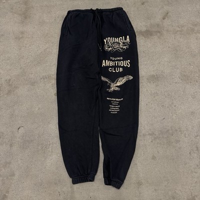 Youngla Young Ambitious Club Men s Black Athletic Sweatpants Size XL