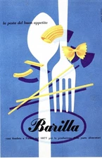 Barilla Pasta Advertisement Poster - Retro 1960s Design Italian Style - 24x32