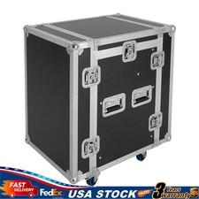 10U Audio DJ Road Rack Case with Casters Pro Tour Grade Rack Mobile Flight Case