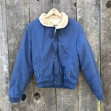 Vintage 80s JCPenney Corduroy Collar Insulated Bomber Jacket, Small
