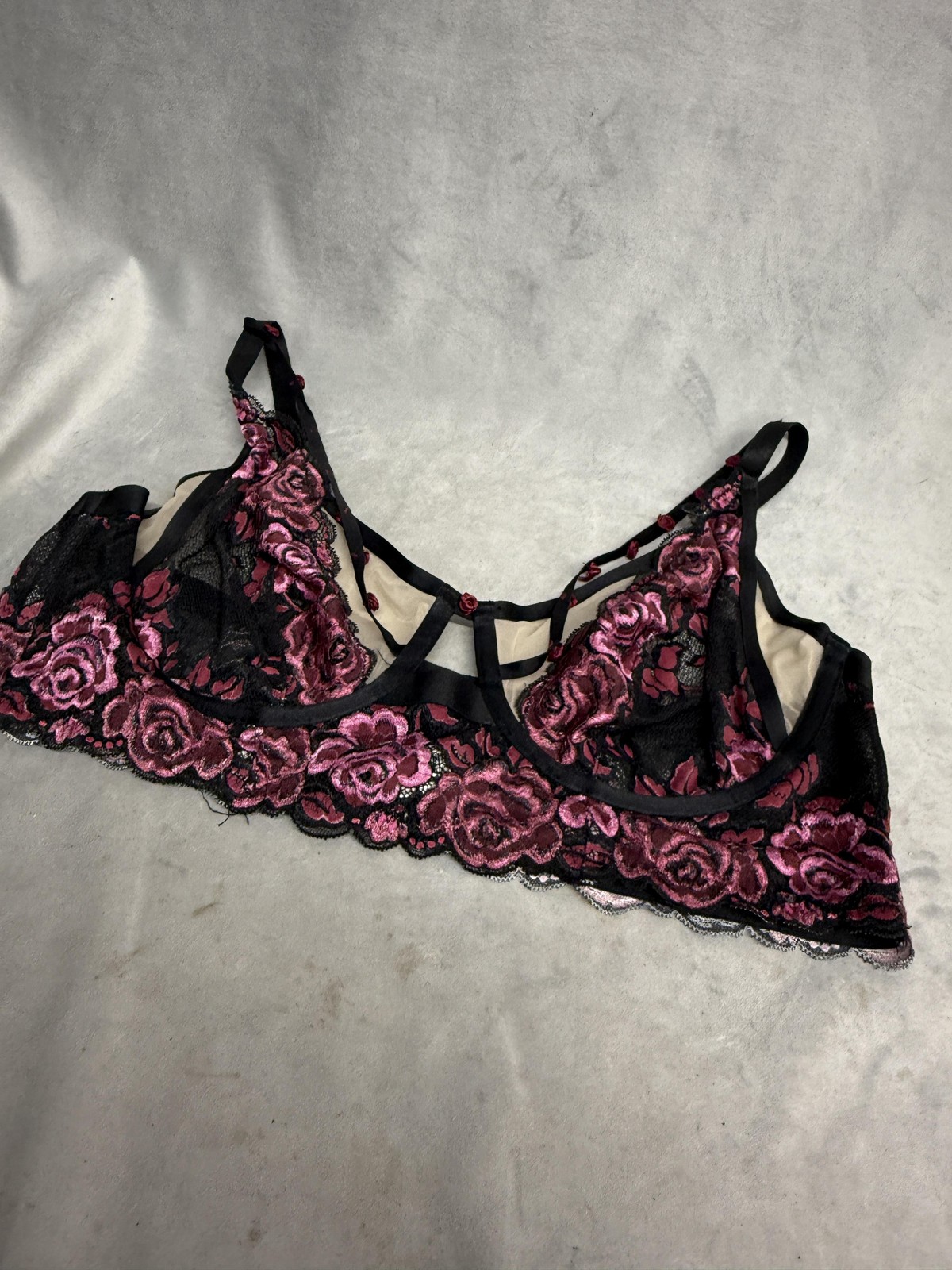 Torrid Bralette Womens 2 Floral Lace Sheer Embroidered Lingerie Bra Plus Size-image
