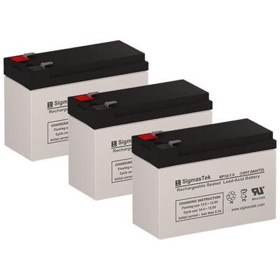 PCM Powercom Ultimate ULT-1500RM UPS, SP12-7.5 (T2) Battery Replacement Set of 3