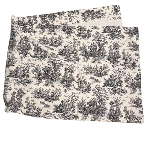 Waverly Country Life Noir Black French Toile Fabric 55" x 20.5" Multipurpose