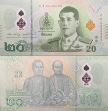 Thailand 20 Baht 2022 P 145(1-1) Polymer UNC Fancy Radar No. 5888885