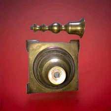 Vtg. Traditional Single 6.75” Church Altar Pillar Candlestick Org. Patina India